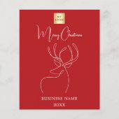 Rote abstrakte Rentiere Weihnachtskarte (Vorderseite)