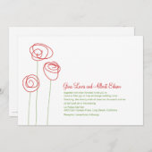 Rote Abstrakte Rose Einladung zur Hochzeit (Vorne/Hinten)