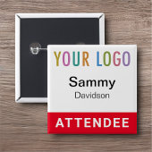 Rote Abzeichen Name Event Logo Pinback Platz Button