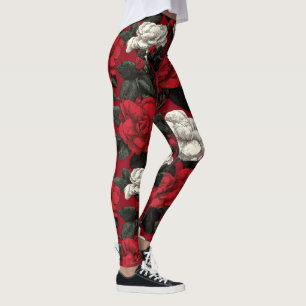 Rote Active Wear Gardenien Akzentgeschenke für Mut Leggings