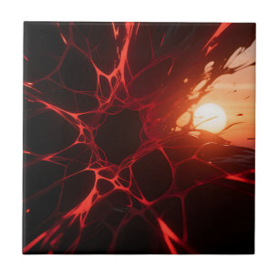 Rote Adern Sonnenuntergangs-Abgrund Fliese