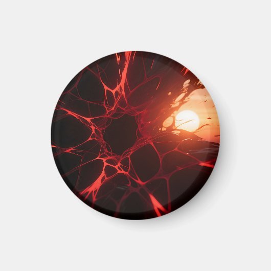 Rote Adern Sonnenuntergangs-Abgrund Magnet (Vorne)