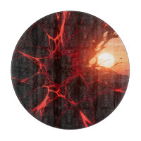 Rote Adern Sonnenuntergangs-Abgrund