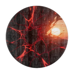 Rote Adern Sonnenuntergangs-Abgrund Schneidebrett
