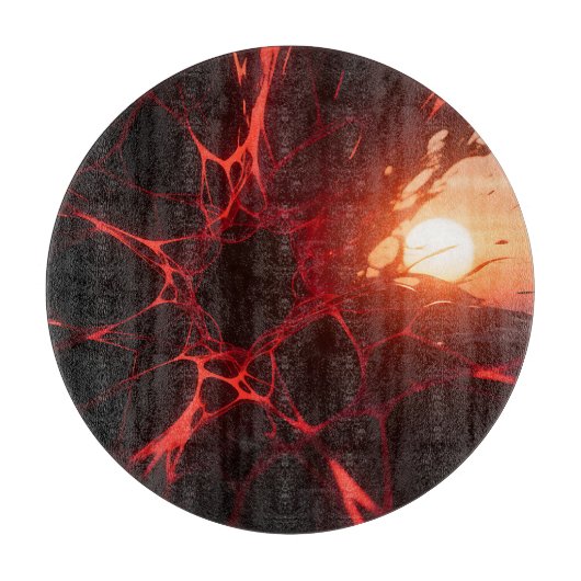 Rote Adern Sonnenuntergangs-Abgrund Schneidebrett (Vorderseite)