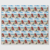 Rote Adirondack-Strandliege mit Flip-Flops Geschenkpapier (Flach)