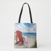 Rote Adirondack-Strandliege mit Flip-Flops Tasche (Vorderseite)