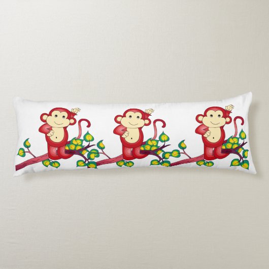 Rote Affen Tierkörper Pilz Seitenschläferkissen (Rückseite)