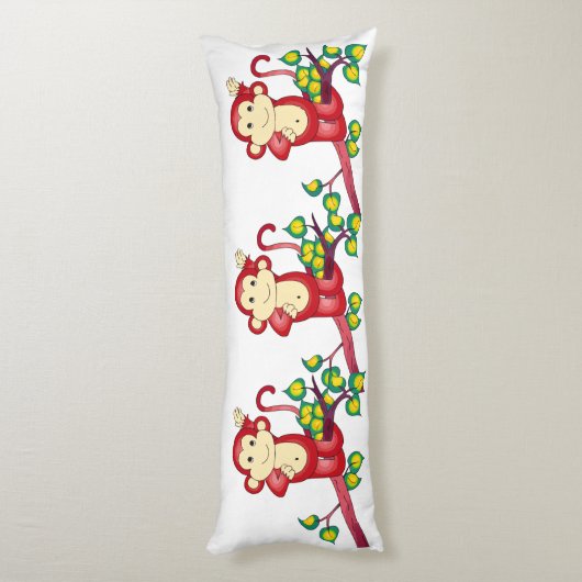 Rote Affen Tierkörper Pilz Seitenschläferkissen (Rückseite (Vertikal))