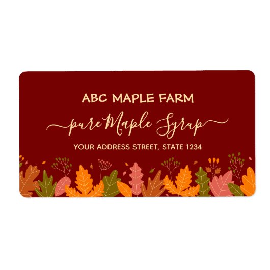 Rote Ahorn-Blätter - Etikett für die Grenz-Ahornsi (Vorne)