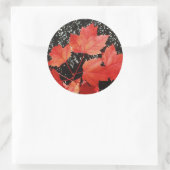 Rote Ahorn-Blätter Runder Aufkleber (Tasche)