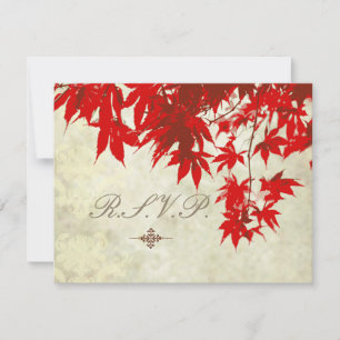 Rote Ahorn-RSVPs erfordern 5x7 Hochzeitseinladunge RSVP Karte