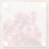 Rote Ahornblätter auf Rosa Glasuntersetzer (Rückseite)