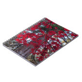 Rote Ahornfische Blätter und RiesenSequoia Notizblock (Linke Seite)