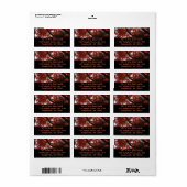 Rote Ahornzweige Herbstfarben Adressaufkleber (Vorne)