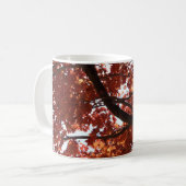 Rote Ahornzweige Herbstfarben Kaffeetasse (Vorderseite Links)
