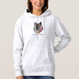 Rote Akita in rosa Schal leicht herzen Huskyslogan Hoodie