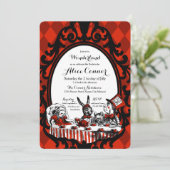 Rote Alice im Wunderland Einladungen (Stehend Vorderseite)