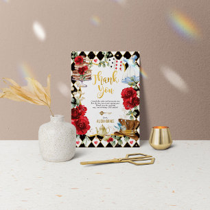 Rote Alice im Wunderland Geburtstag Vielen Dank Einladung