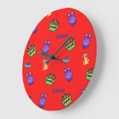 rote Alien Große Wanduhr (Winkel)