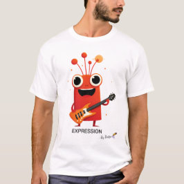 Rote Alien mit Gitarre | AUSDRUCK - nach Entwurf T-Shirt