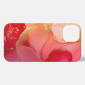 Rote Alkoholfarbe Moderne Kunst elegantes Mädchen iPhone Hülle (Rückseite (Horizontal))
