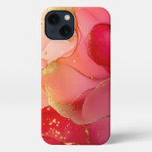 Rote Alkoholfarbe Moderne Kunst elegantes Mädchen iPhone Hülle (Rückseite)