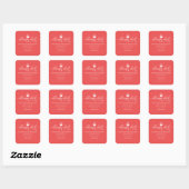 Rote Allergie-Warnwarnung Cupcake Minimalist Quadratischer Aufkleber (Blatt)