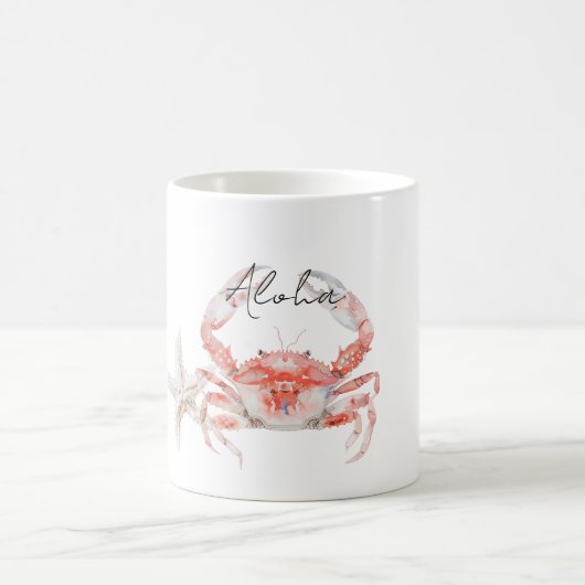 Rote Aloha-Krabbe Kaffeetasse (Mittel)