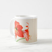 Rote Amaryllis-Blume Kaffeetasse (Vorderseite Links)