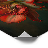 Rote Amaryllis-Blumen-Kunstposter Poster (Ecke)