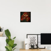 Rote Amaryllis-Blumen-Kunstposter Poster (Heimbüro)