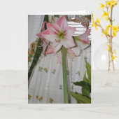 Rote Amaryllis, Ich denke an Dich Karte (Gelbe Blume)
