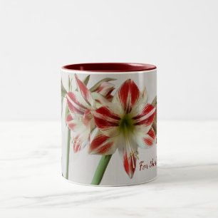 Rote Amaryllische Blume Tasse mit benutzerdefinier