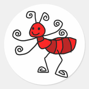Rote Ameise Runder Aufkleber