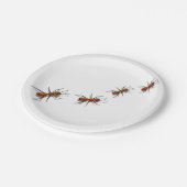 Rote Ameisen in eurem Picnic Pappteller (Schrägansicht)