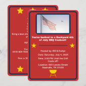 Rote amerikanische Flagge 4. Juli barbeque Einladung (Vorne/Hinten)