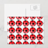 Rote amerikanische Fußball- oder Assoziationsfußba Postkarte (Vorne/Hinten)