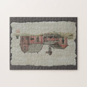 Rote amische Scheune u. Windmühle Puzzle (Horizontal)