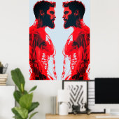 Rote Anatomie - Abstrakte Muskelstudie Poster (Heimbüro)