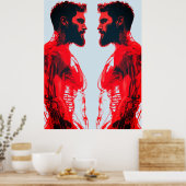 Rote Anatomie - Abstrakte Muskelstudie Poster (Küche)