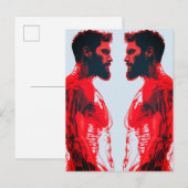 Rote Anatomie - Abstrakte Muskelstudie Postkarte (Vorne/Hinten)