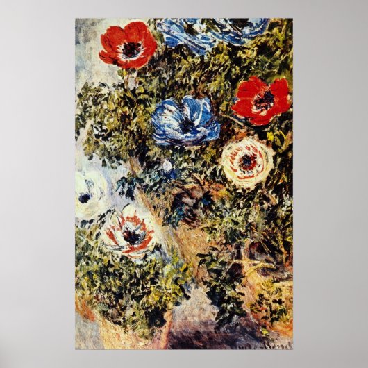 Rote Anemonen, Claude Monet Blume Poster (Vorne)