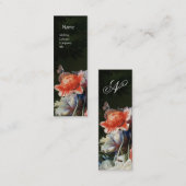 ROTE ANEMONEN, WEISSE BLUME, BAKERFLY-MONOGRAMM MINI VISITENKARTE (Vorne/Hinten)