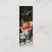 ROTE ANEMONEN, WEISSE BLUME, BAKERFLY-MONOGRAMM MINI VISITENKARTE (Rückseite)