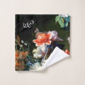 ROTE ANEMONEN, WEISSE BLUME, SCHWARZE SCHWARZE SCH BADHANDTUCH SET (Waschlappen)