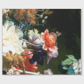 ROTE ANEMONEN, WEISSE BLUME, SCHWARZE SCHWARZE SCH GESCHENKPAPIER (Flach)