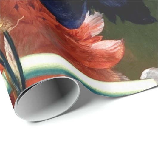 ROTE ANEMONEN, WEISSE BLUME, SCHWARZE SCHWARZE SCH GESCHENKPAPIER (Rolleneckpunkt)