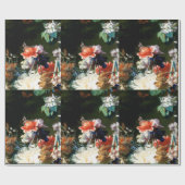 ROTE ANEMONEN, WEISSE BLUME, SCHWARZE SCHWARZE SCH GESCHENKPAPIER (Flach)