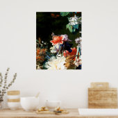 ROTE ANEMONEN, WEISSE BLUME, SCHWARZE SCHWARZE SCH POSTER (Küche)